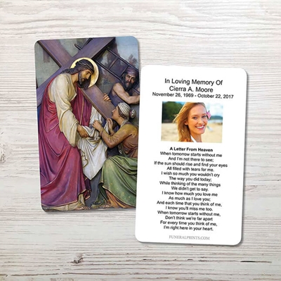 Show details for Jesus Carrying Cross 2 Memorial Card