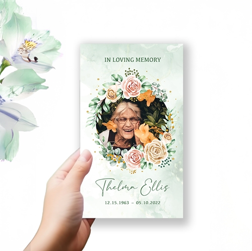 Show details for Multi Gold Floral Trifold Program
