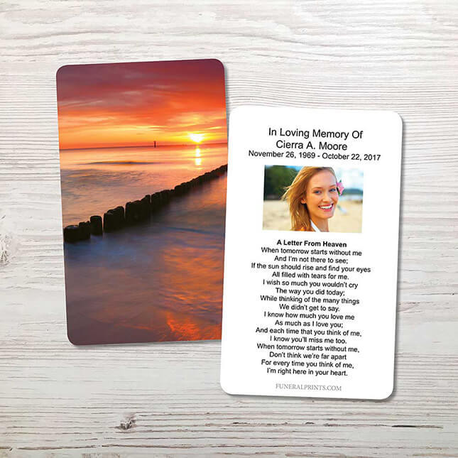 Show details for Sunset Bay Memorial Card