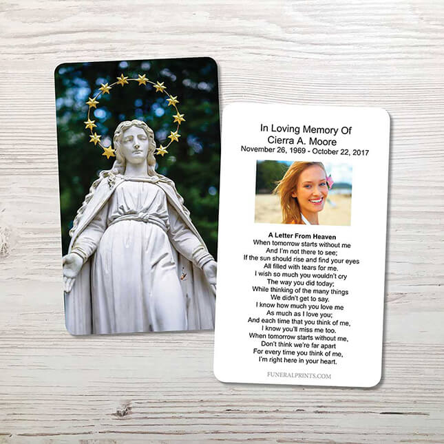 Show details for Statue of Virgin Memorial Card