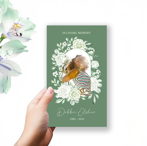 Show details for Sage Floral Trifold Program