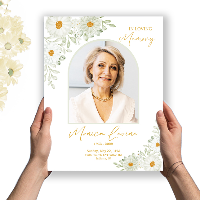 Show details for White Floral Border Premium Program (8.5x11)