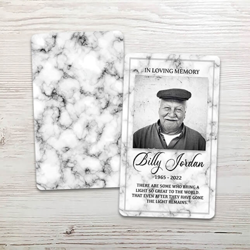Show details for White Marble Memorial Card