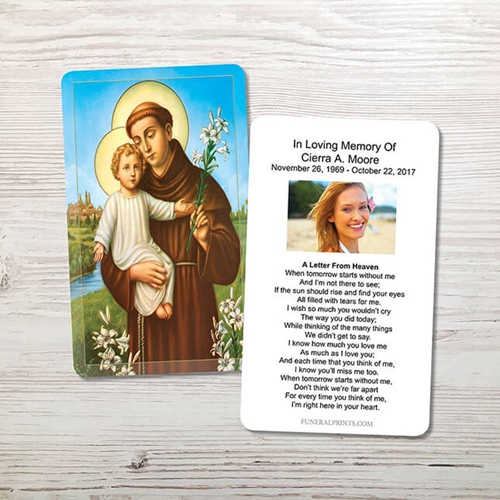 Show details for St. Anthony Memorial Card