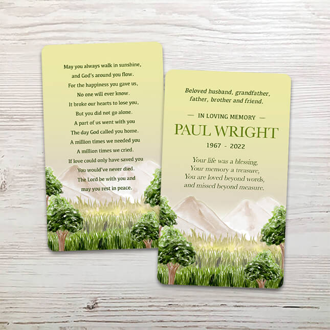 Show details for Tree Watercolor Memorial Card