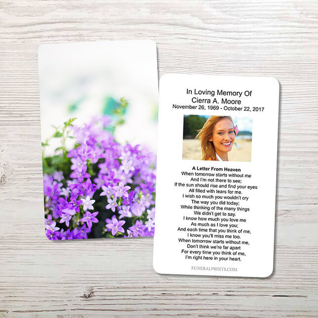 Show details for Soft Lavender Memorial Card
