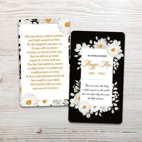 Show details for White Floral Memorial Card
