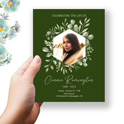 Show details for Olive Leaf Funeral Program